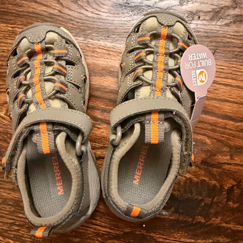 Merrell Hydro H2O Hiker Sandal Sport, Gunsmoke/Orange, 9 US Unisex Big Kid